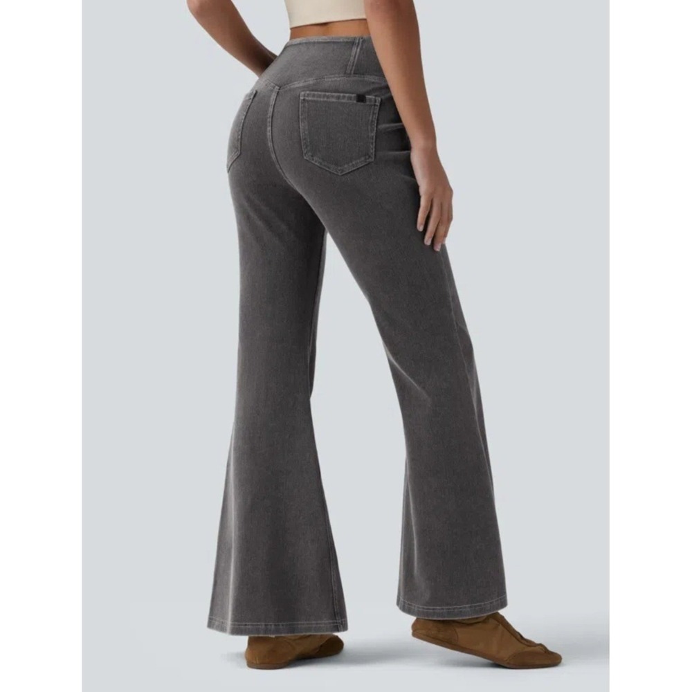 Halara Flex High Waisted Crossover Pocket Washed Casual Jeans Small Petite - Picture 3 of 9